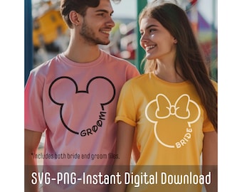 Disneyland Bride and Groom Honeymoon SVG Bundle | Disneyland Just Married SVG | Disneyland Cricut SVG File | Instant Download