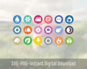 Poke GO-type SVG-bundel | Poke-type feestbestanden | Poke-type lasergesneden bestanden | Type videogame Verjaardag | Direct downloaden