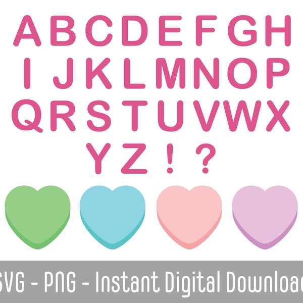 Conversation Heart SVG |  Valentine's Day Candy Heart Rounded Letters | Conversation Heart Template for Cricut | Instant Download