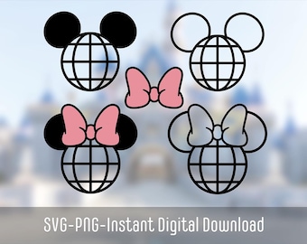 Paquete SVG inspirado en Mickey y Minnie / Camiseta SVG de Disneyland / Archivo SVG de Cricut de Disneyland / Contorno de Mickey y Minnie Mouse / Descarga instantánea