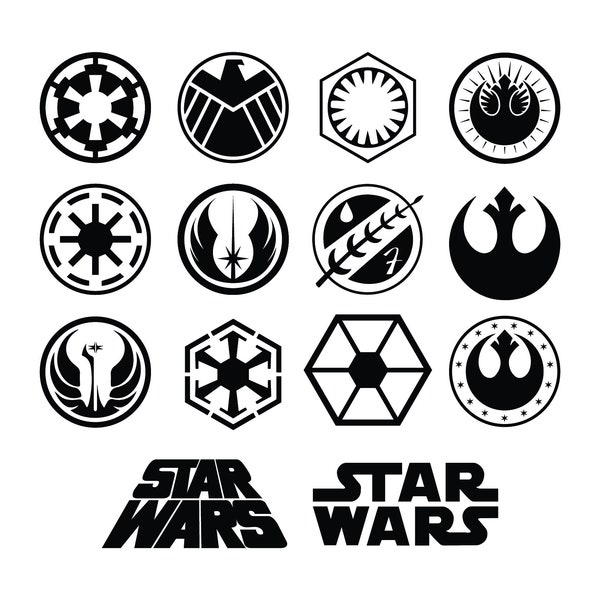Star Wars SVG Bundle | Star Wars Party Files | Star Wars Laser Cut Files | Empire Logo | Rebel Alliance Logo | Jedi Logo | Instant Download