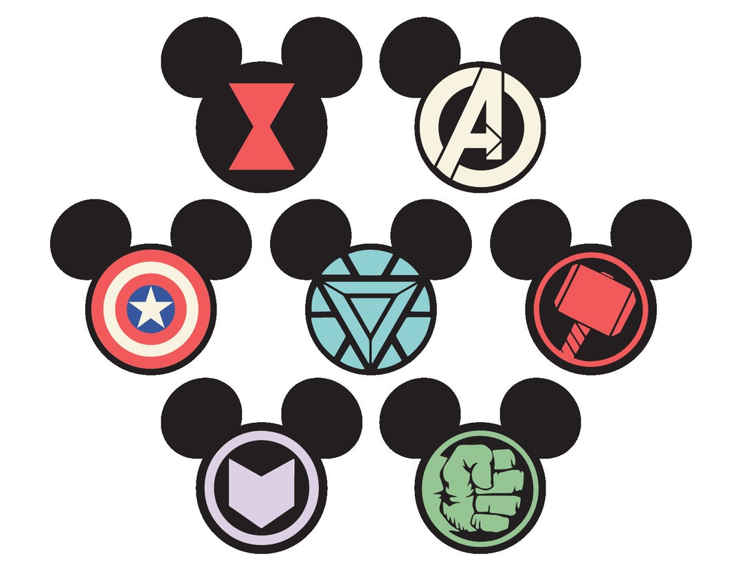 Vintage Style Mickey Marvel SVG Bundle Mickey Mouse Ears Minnie Mouse
