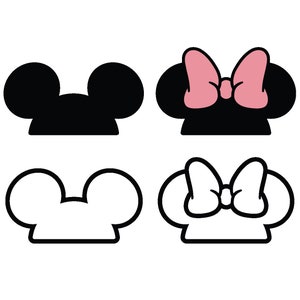Lot de SVG inspirés de Mickey et Minnie | Chemise Disneyland SVG | Fichier SVG Cricut Disneyland | Contour de chapeau Mickey Mouse | Téléchargement instantané