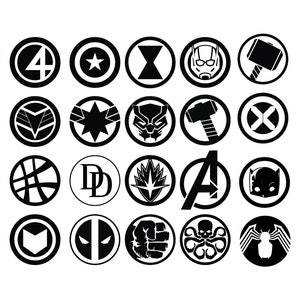 37 Logo Marvel SVG Bundle Avengers Party Files Marvel Logo Laser Cut ...