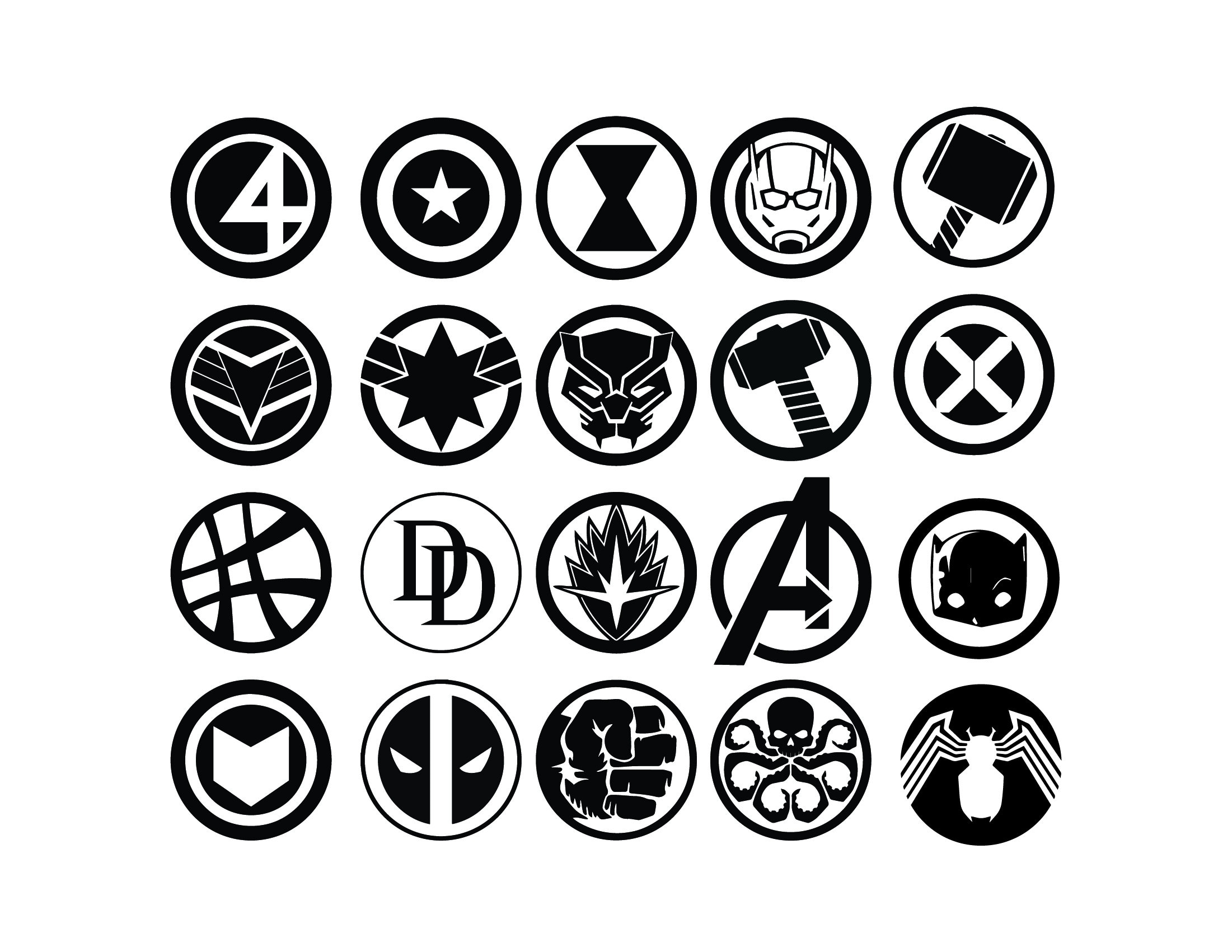 37 Logo Marvel SVG Bundle Avengers Party Files Marvel Logo Etsy