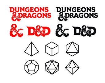 Set di dadi poliedrici SVG / Pacchetto SVG di Dungeons & Dragons / File di gruppo D&D / File di taglio laser per giochi di ruolo / Download immediato