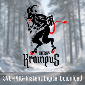 Merry Krampus SVG | Christmas SVG Files | Krampus Tshirt | Christmas T-shirt SVG | German Christmas Market | Instant Download image 1