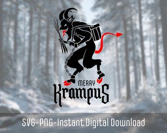 Merry Krampus SVG | Christmas SVG Files | Krampus Tshirt | Christmas T-shirt SVG | German Christmas Market | Instant Download