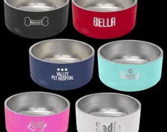 Edelstahl gravierbare kundenspezifische pulverbeschichtete Haustier-Schalen - personalisiert