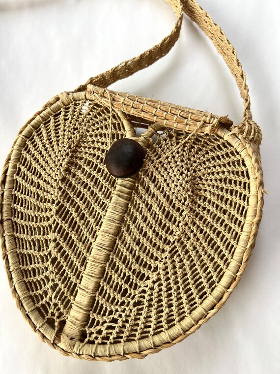 Handmade Woven Heart Shaped Bag, Unique Summer Sh… - image 7