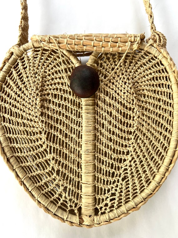 Handmade Woven Heart Shaped Bag, Unique Summer Sh… - image 9