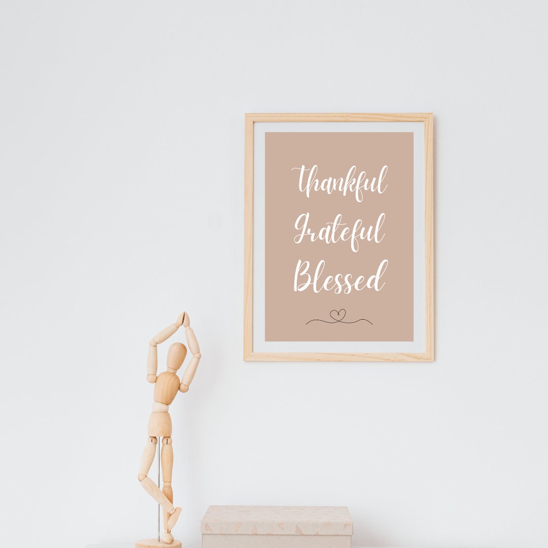 Thankful Grateful Blessed Printable - Etsy