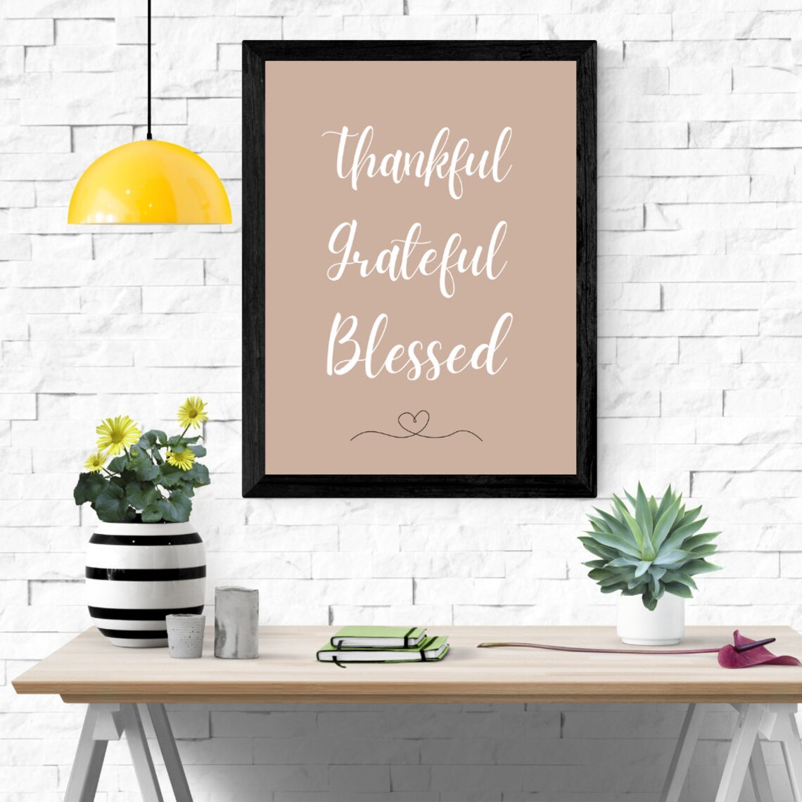 Thankful Grateful Blessed Printable - Etsy