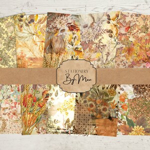 Fall Autumn Junk Journal Collage Pages, Vintage Digitial Printable