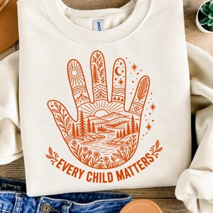 Every Child Matters PNG, Orange Shirt Day Handprint Design, Indigenous Awareness, Truth and Reconciliation Sublimation