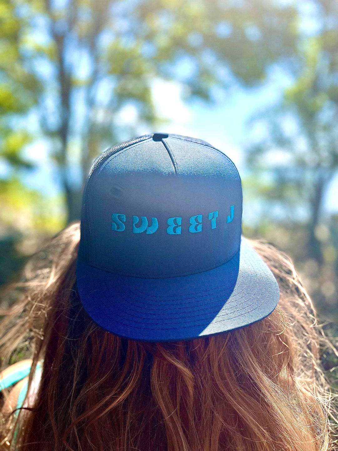 Custom Snapback Hat Gift for Her Personalized Women Blue Hat Etsy