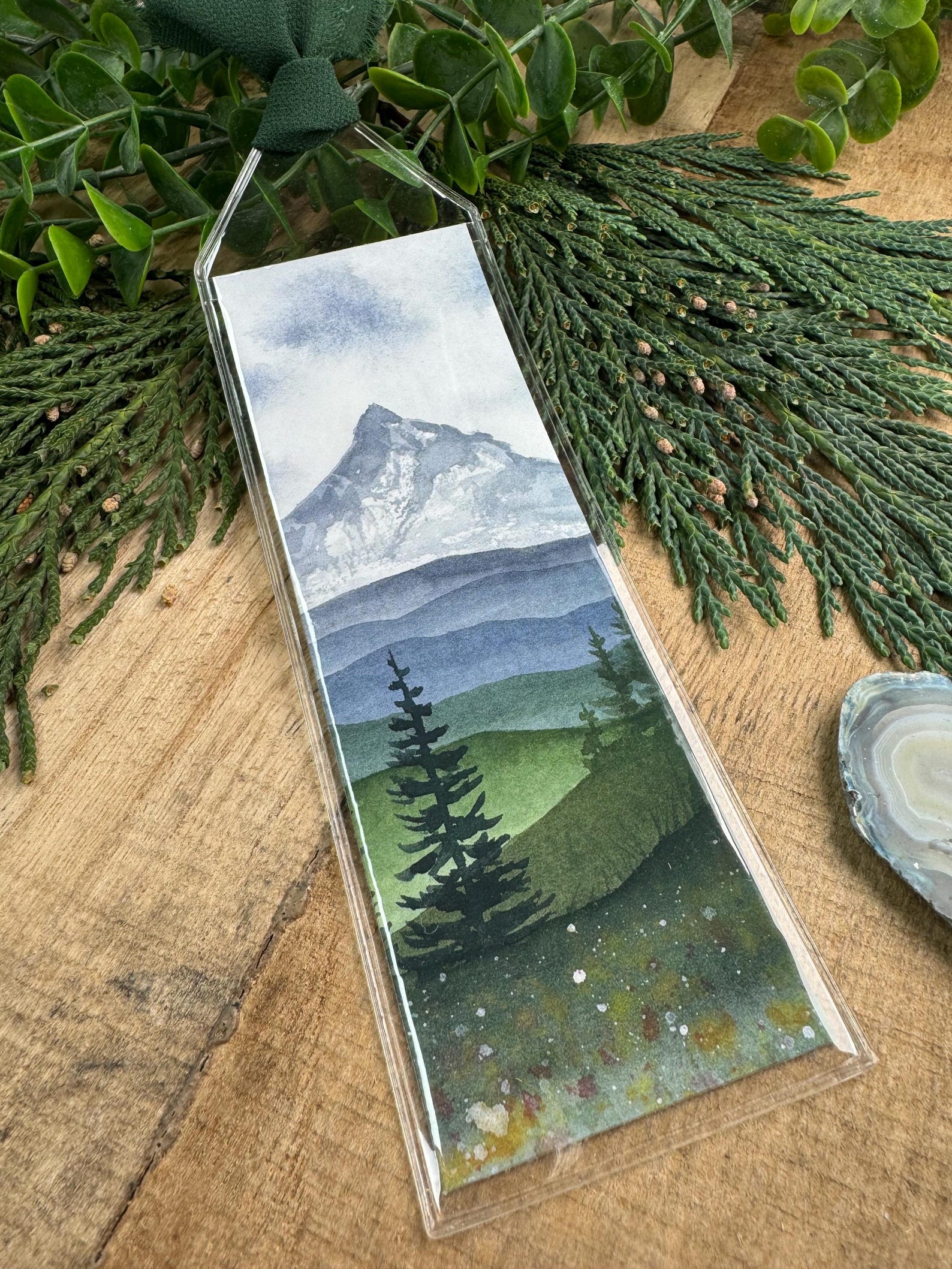 Mountain Layers and Trees Bookmark, Unique Gift, Handmade, for Book ...