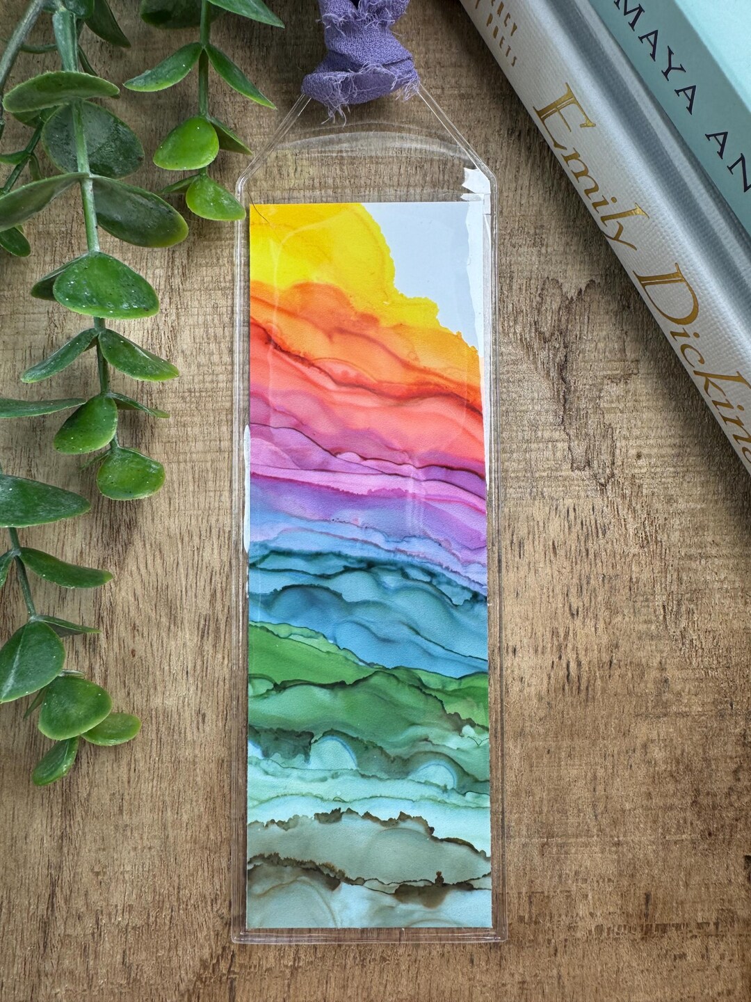 Rainbow Layers, Alcohol Ink Print, Bookmark, Unique Gift, Handmade, for ...