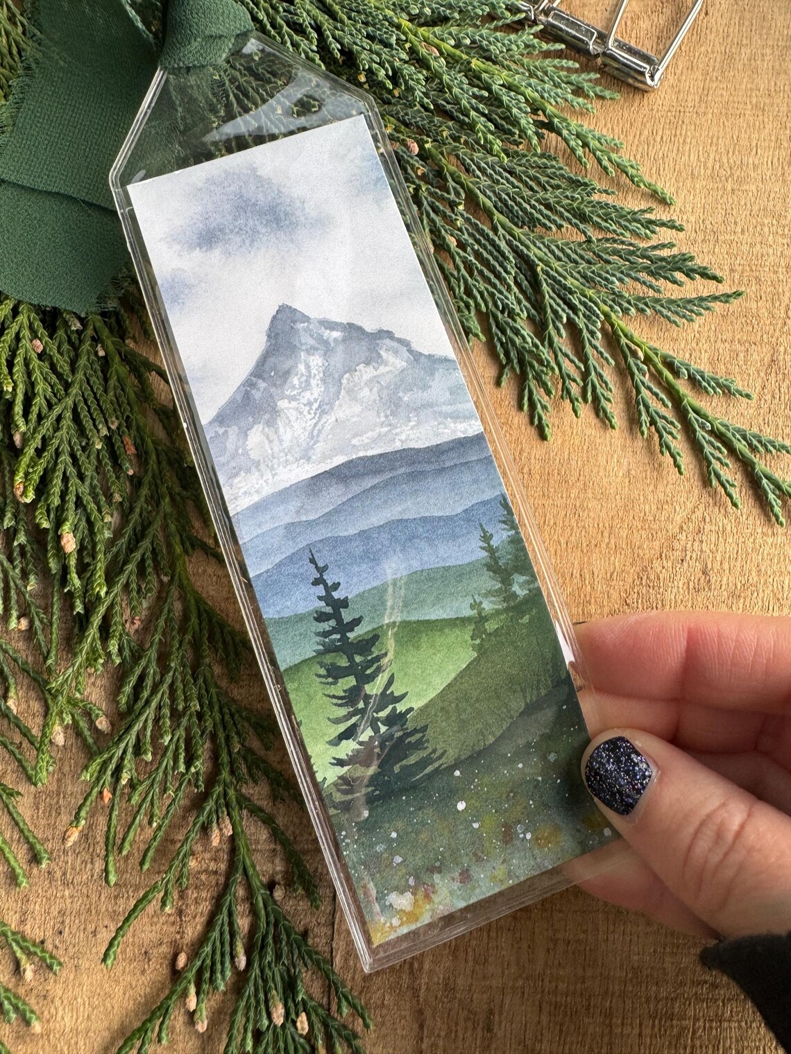 Mountain Layers and Trees Bookmark, Unique Gift, Handmade, for Book ...