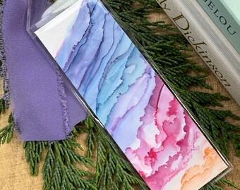 Pretty layers, alcohol ink print, bookmark, unique gift, handmade, for book lovers