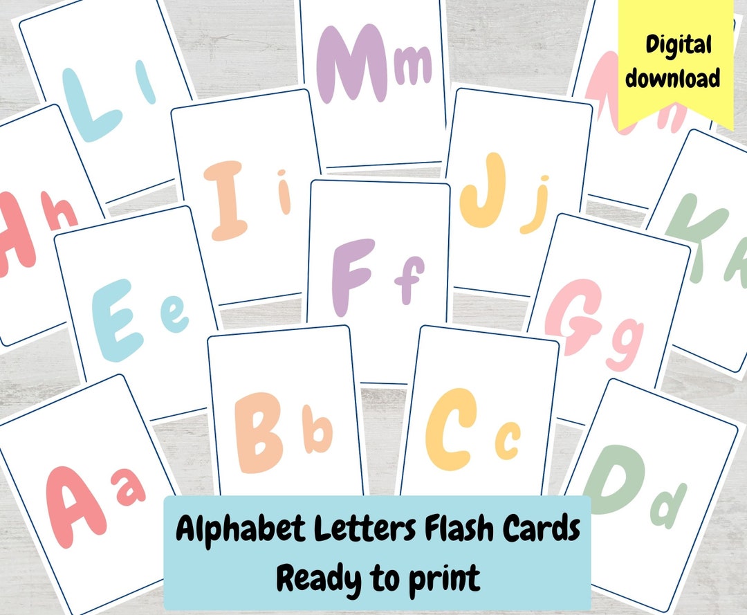 Pastel Abcs Flash Cards A-Z Flash Cards Printable Toddler - Etsy Australia