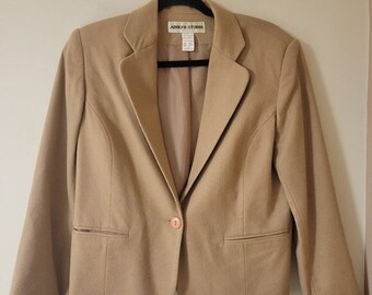 Vintage Tan Wool Blazer Suit Jacket