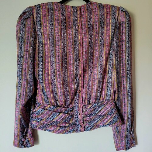 Vintage 80s midi sale skirt and blouse set