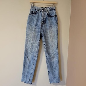 Vintage 80s Levi&#39;s 531 Tapered Leg Acid Wash Women&#39;s Jeans Size 25