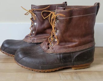 LL Bean Maine Hunting Shoe Mens Brown Gore-Tex Thinsulate Duck Boots Made in USA LL Bean Thinsulate Duck Boots 8 DM Brown Leather Upper  main image 2