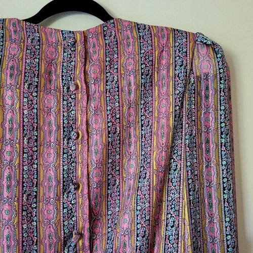 Vintage 80s midi sale skirt and blouse set