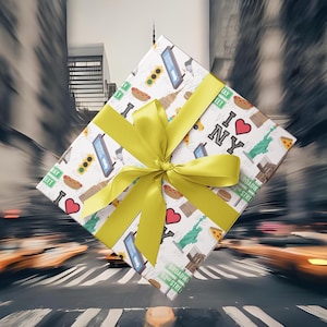 nyc wrapping paper, NEW YORK CITY gift wrap, new york new york, big apple, new years eve gift wrap, nyc party, times square gift wrap