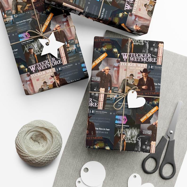 Wrapping Paper for Tucker Wetmore Fans, Waves on a Sunset, Nashville Giftwrap, Custom Country Fan Gift, Tucker Wetmore Design, Tucker fan image 2