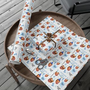 Personalized Face Wrapping Paper, Custom Photo Gift Wrap, Boys 1st Birthday Wrap, Custom Age Photo Wrap, Funny Face Birthday Paper image 10