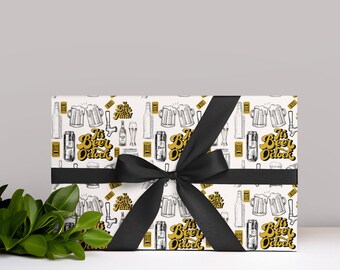 Bier cadeauverpakking, frat cadeauverpakking, bierliefhebber, verjaardag van de man, verjaardag van vriend, inpakpapier, verjaardagscadeauverpakking,