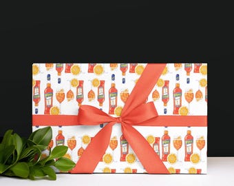 Aperol Spritz giftwrap, spritz wrapping paper, Italy giftwrap,