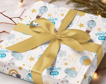 baby wrapping paper, moon and stars, blue giftwrap, baby shower, twinkle twinkle, stars, wrapping paper