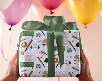 Gift Wrap Paper, Baseball Theme Birthday, Wrapping Paper, Baseball Lover Giftwrap, Kids Baseball Gift, Kids Birthday Present, Baseball Gift