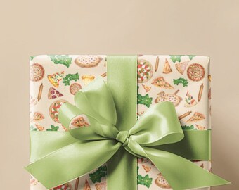 cadeaupapier pizza, cadeaupapier pizza, cadeaupapier, cadeaupapier basilicum, inpakpapier pizzadeeg, cadeaupapier op maat,