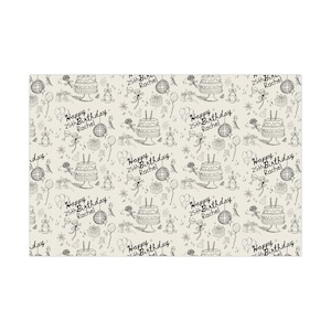 Verjaardagscadeaupapier, gepersonaliseerde cadeauverpakking voor elke leeftijd, champagnecocktails strikken, girly feestdecor, 21e 25e 26e 30e, Doddles afbeelding 3