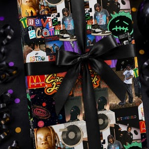 Travis Scott Wrapping Paper | Hypebeast Gift Wrap | Rap Music Gift Wrap | Streetwear Birthday Wrapping Paper | Astroworld Inspired Gift Wrap