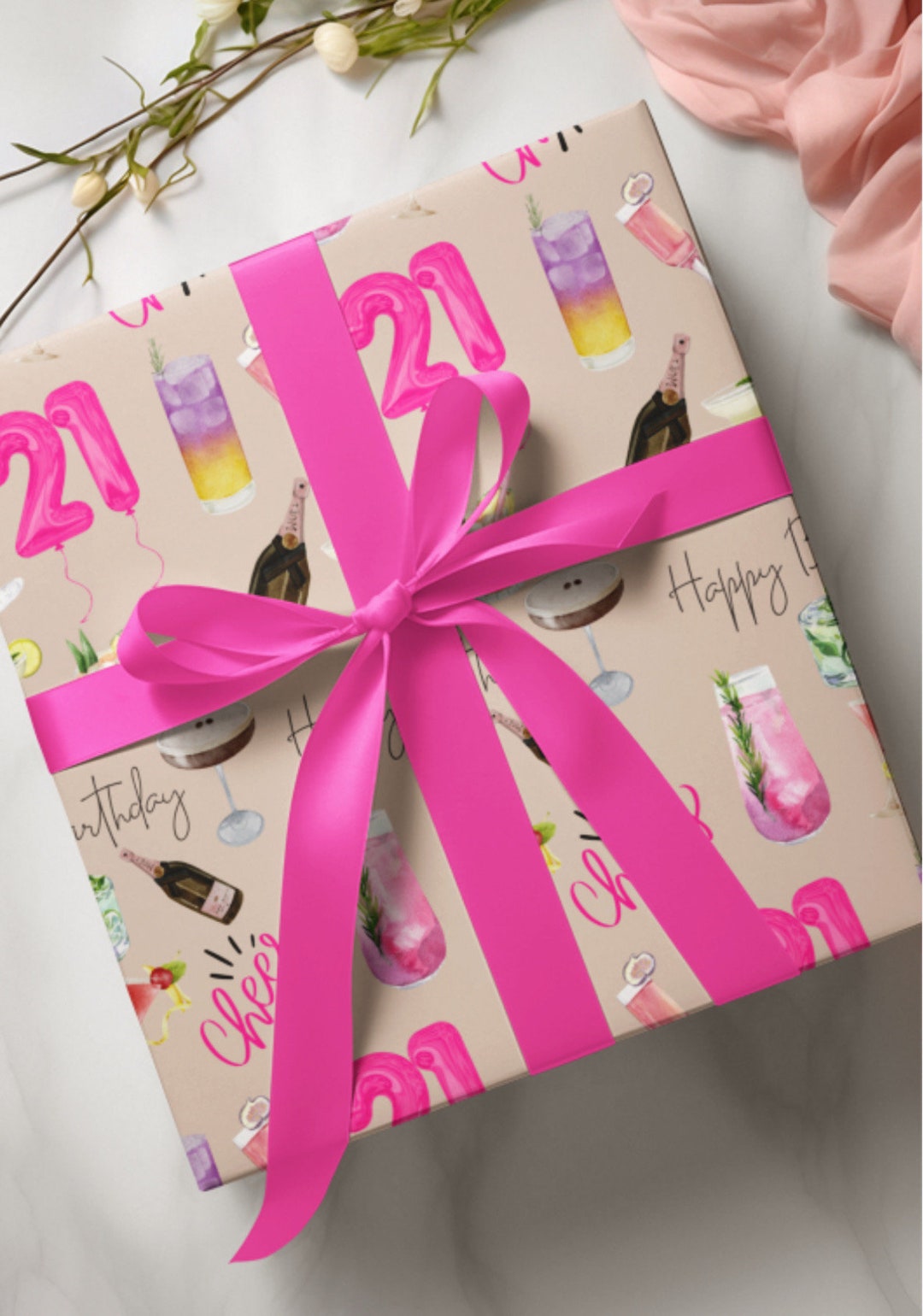 21st Birthday Wrapping Paper, 21st Bday Party, 21st Birthday Party ...