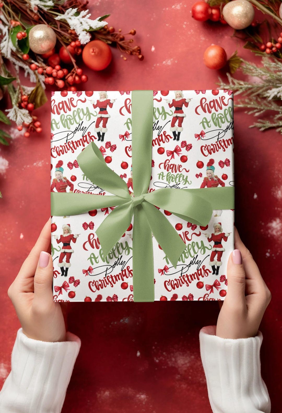 Dolly Giftwrap, Holly Dolly Christmas, Dolly Parton Giftwrap
