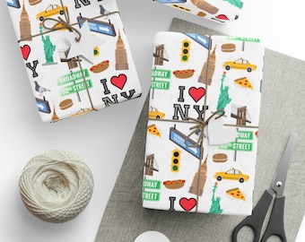 nyc wrapping paper, NEW YORK CITY gift wrap, new york new york, big apple, new years eve gift wrap, nyc party, times square gift wrap