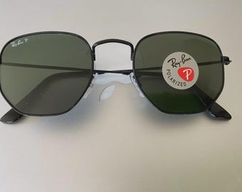 RAY BAN RB3548N 002 58 Black Hexagonal 54 mm Unisex Polarized Sunglasses