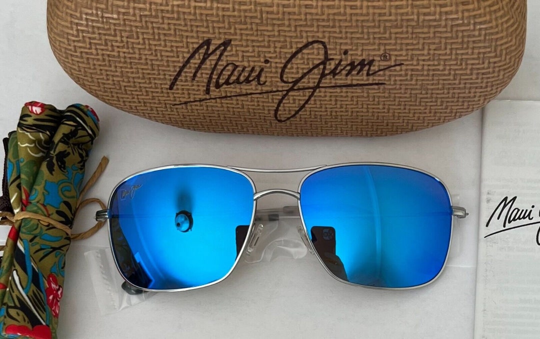 Polarized MAUI Jim Sunglasses Titanium WIKI MJ 24617 Silver Etsy