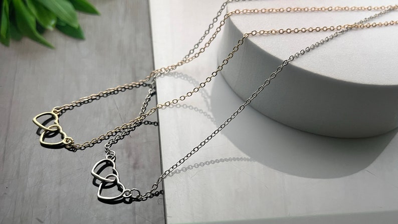 Interlocking Heart Necklaces, perfect gift for valentines day, gift for my lover