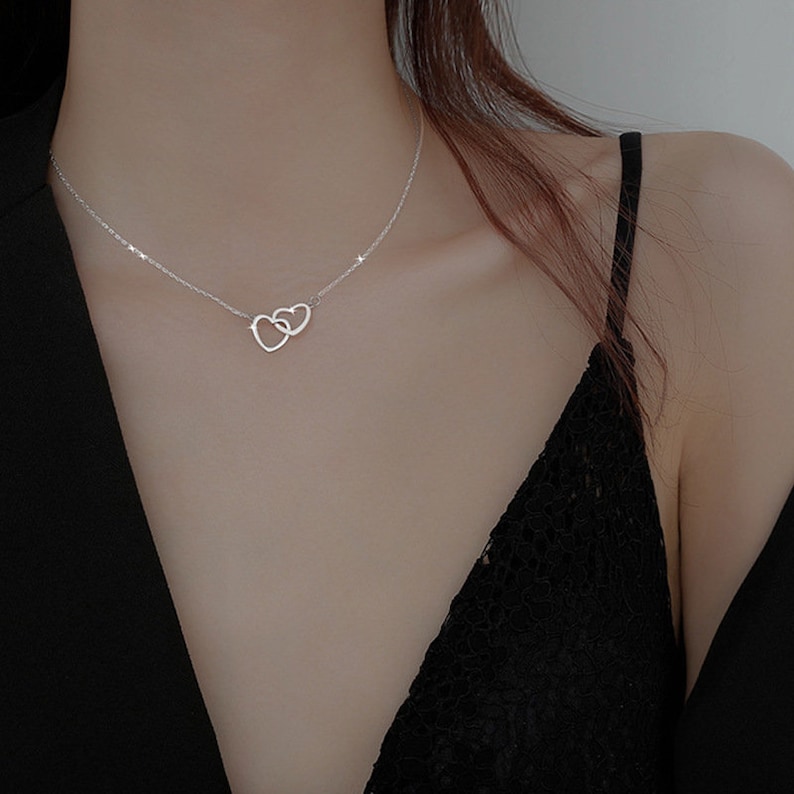 Interlocking Heart Necklaces, perfect gift for valentines day, gift for my lover