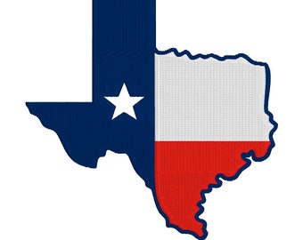 Texas Embroidery Design, Texas Map Embroidery Design, Machine Embroidery Designs, State Of Texas Embroidery File, Filled Stitch Embroidery