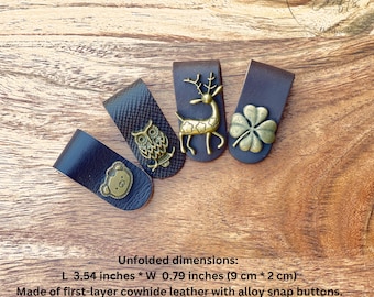 Leather Cord Keeper: Cowhide Cable Organizer with Alloy Snap
