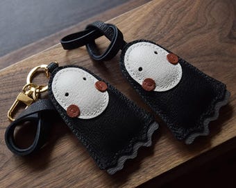 Leather No Face Bag Charm: Spirited Away Anime Accessory